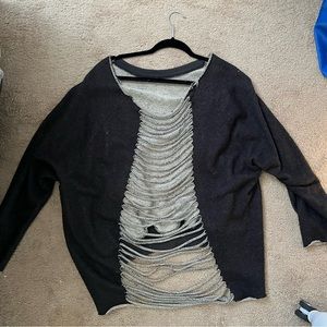 Gray open back women’s sweater